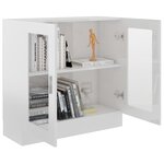 vidaXL Armoire à vitrine Blanc brillant 82 5x30 5x80cm Bois ingénierie