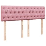 vidaXL Sommier à lattes de lit avec matelas Rose 140x190 cm Velours