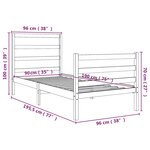 vidaXL Cadre de lit bois de pin massif 90x190 cm simple