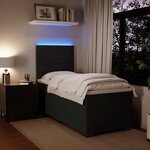 vidaXL Sommier à lattes de lit et matelas Noir 80x200 cm Velours