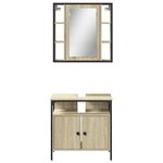 vidaXL Ensemble de meubles de salle de bain 2 Pièces chêne sonoma