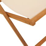 vidaXL Chaises de plage pliantes lot de 2 beige tissu et bois massif