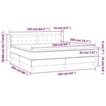 vidaXL Sommier à lattes de lit avec matelas Gris 160x200 cm Similicuir
