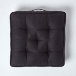 Coussin d'assise rehausseur en suédine Noir  50 x 50 x 10 cm - HOMESCAPES