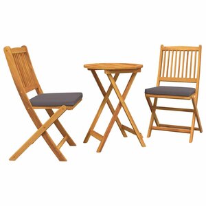 vidaXL Ensemble bistro de jardin 3 Pièces Marron Bois d'Acacia Massif