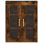 vidaXL Buffet haut Chêne fumé 69 5x34x180 cm Bois d'ingénierie