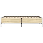 vidaXL Cadre de lit chêne sonoma 100x200 cm bois d'ingénierie et métal