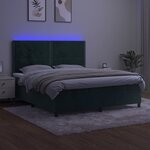 vidaXL Sommier à lattes de lit matelas et LED Vert foncé 180x200 cm