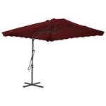 vidaXL Parasol d'extérieur avec mât en acier Bordeaux 250x250x230 cm