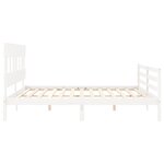 vidaXL Cadre de lit avec tête de lit blanc 200x200 cm bois massif
