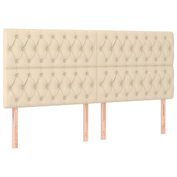 vidaXL Têtes de lit 4 Pièces Crème 90x7x78/88 cm Tissu