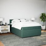 vidaXL Sommier à lattes de lit et matelas Vert foncé 160x200cm Velours