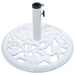 vidaXL Socle de parasol Blanc 12 kg 48 cm Fonte