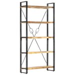vidaXL Bibliothèque 5 niveaux 90x30x180 cm Bois solide de manguier