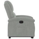 vidaXL Fauteuil inclinable électrique gris clair velours