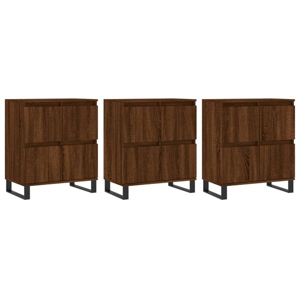 vidaXL Buffets 3 Pièces Chêne marron Bois d'ingénierie