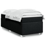vidaXL Sommier à lattes de lit avec matelas Noir 100x200 cm Tissu