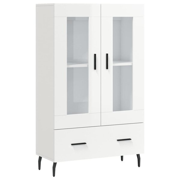 vidaXL Buffet haut blanc brillant 69 5x31x115 cm bois d'ingénierie