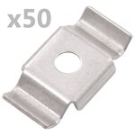vidaXL Clips de clôture en papillon 50 Pièces Acier inoxydable