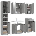 vidaXL Meubles de salle de bain 5 Pièces Sonoma gris Bois d'ingénierie