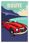 Carte Heureux Anniversaire avec Enveloppe - Mini Posters Format 17x11 5cm - Sur le Route du Bonheur Automobile - Voiture de Collection Sport Rétro Vintage - Fabriquée en France