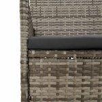 vidaXL Salon de jardin 4 Pièces avec coussins Gris Résine tressée