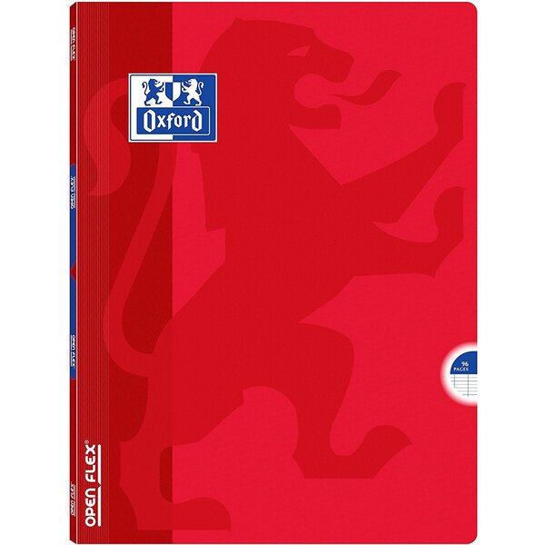 Cahier OPENFLEX agrafé 24 x 32 cm 96 pages grands carreaux 90g rouge OXFORD