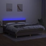 vidaXL Sommier à lattes de lit avec matelas LED Taupe 180x200 cm Tissu
