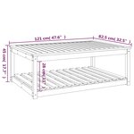 vidaXL Table de jardin 121x82 5x45 cm bois massif de pin