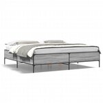 vidaXL Cadre de lit sonoma gris 180x200 cm bois d'ingénierie et métal