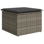 vidaXL Salon de jardin 8 Pièces avec coussins gris résine tressée