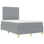 vidaXL Lit avec sommier et matelas gris clair petit lit double en tissu