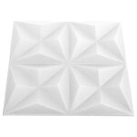 vidaXL Panneaux muraux 3D 12 Pièces 50x50 cm blanc origami 3 m²
