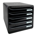 Module De Classement Big Box Plus 5 Tiroirs Glossy - Noir Brillant - Exacompta