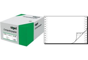 papier listing sans fin 240 x 15 24 cm (6') A5 simple 4000f SIGEL