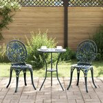Ensemble bistro de jardin 3 pièces vidaXL vert en alu moulé