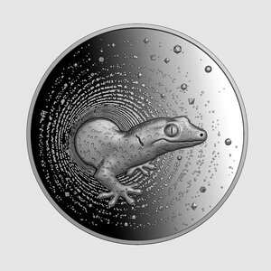 HERPETON GECKO 2 Once Argent Monnaie 2000 Francs CFA Cameroon 2023