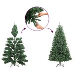 vidaXL Sapin de Noël artificiel à charnières avec support 180 cm