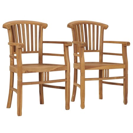 vidaXL Chaises de jardin lot de 2 Bois de teck solide