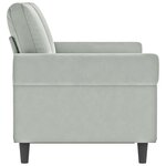 vidaXL Canapé à 2 places Gris clair 120 cm Velours