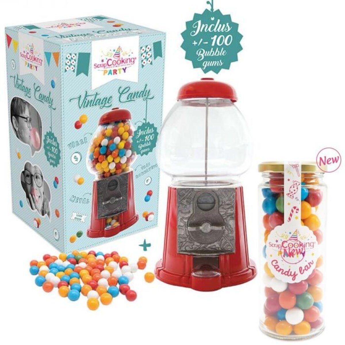 Recharge de bonbons bubble gums pour distributeur Vintage Candy
