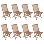 vidaXL Meuble à dîner de jardin 9 Pièces et chaises pliables Teck solide