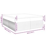 vidaXL Sommier à lattes de lit et matelas Gris foncé 200x200cm Velours