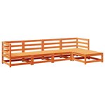 vidaXL Salon de jardin 5 Pièces cire marron bois de pin massif
