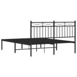 vidaXL Cadre de lit métal avec tête de lit noir 140x190 cm