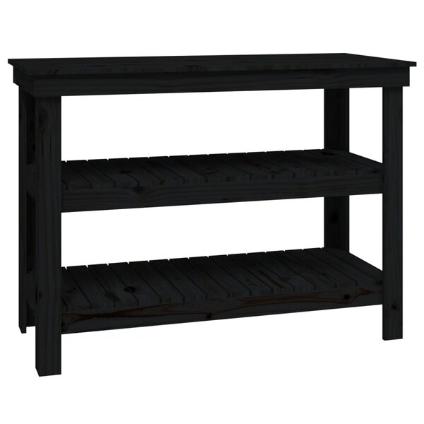 vidaXL Banc de travail Noir 110 5x50x80 cm Bois de pin massif