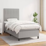 vidaXL Sommier à lattes de lit avec matelas Gris clair 100x200cm Tissu