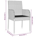 vidaXL Chaises de jardin avec coussins lot de 4 Résine tressée Gris