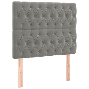 vidaXL Têtes de lit 2 Pièces Gris clair 90x7x78/88 cm Velours