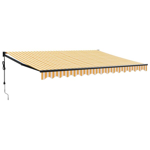 vidaXL Auvent rétractable automatique jaune et blanc 4x3 m